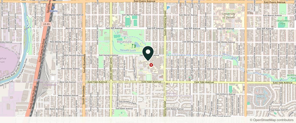 Map showing Cara Mia Dermatology in Denver, Colorado