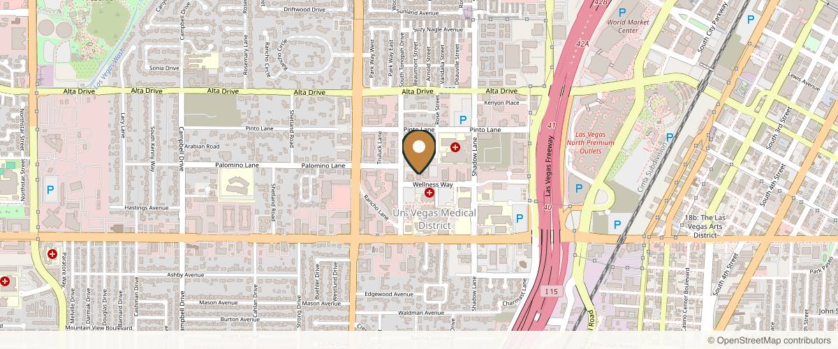 Map showing Carl N. Williams, Jr. M.D. Hand and Plastic Surgery in Las Vegas, Nevada