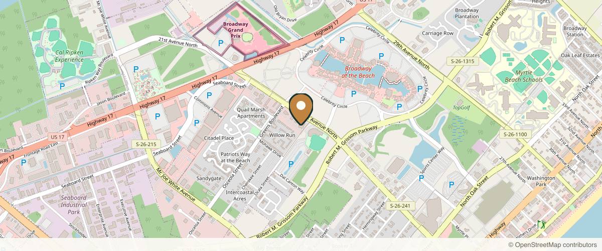 Map showing Carolina Coastal Plastic Surgery & Medical Spa in Myrtle Beach, South Carolina