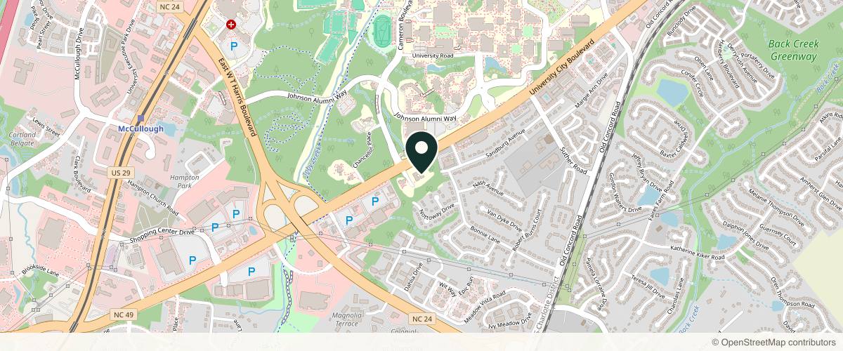 Map showing Carolinas Center for Oral & Facial Surgery in Concord, North Carolina