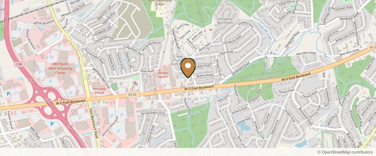 Map showing Carolinas Center for Oral & Facial Surgery in Spartanburg, South Carolina