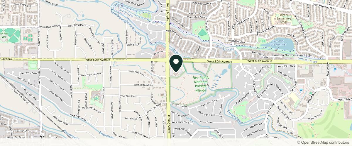 Map showing Center for Advanced Dermatology Arvada in Denver, Colorado