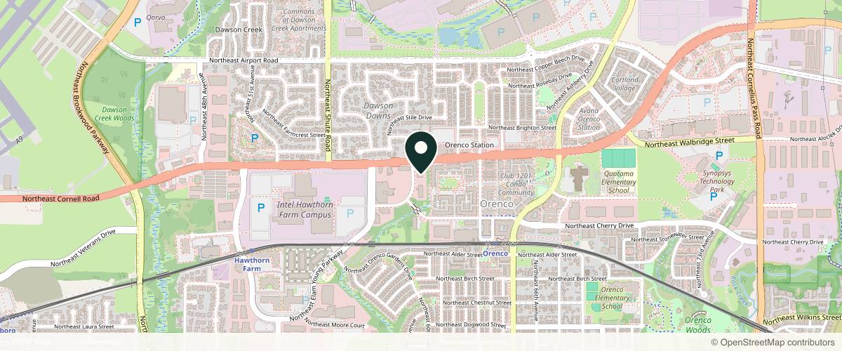 Map showing Center For Dermatology & Laser Surgery (Hillsboro Clinic) in Portland, Oregon