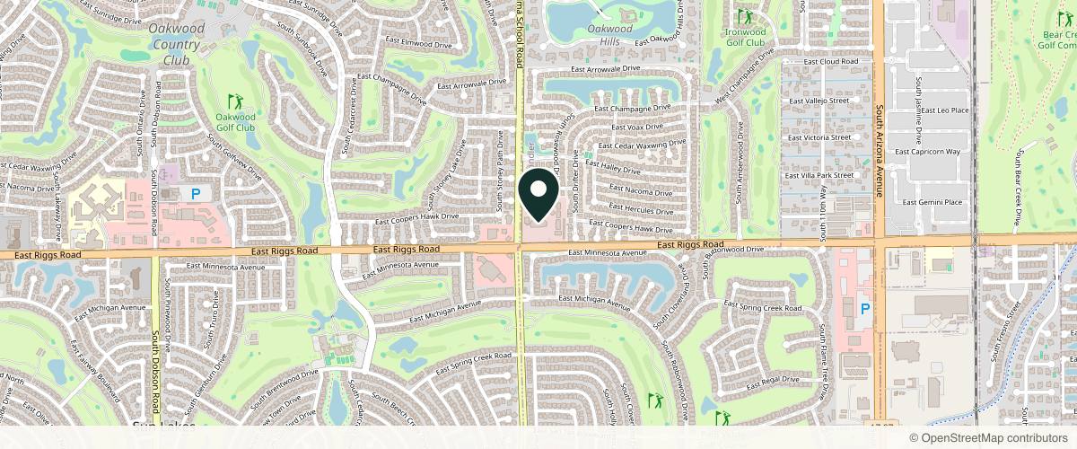 Map showing Center for Dermatology & Plastic Surgery in Gilbert, Arizona