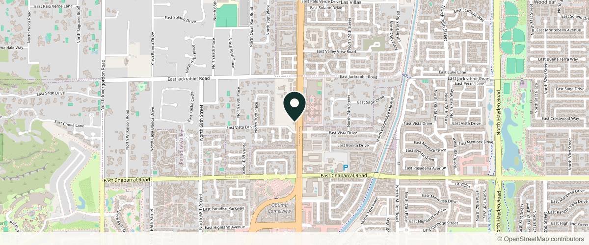 Map showing Center for Dermatology & Plastic Surgery in Scottsdale, Arizona