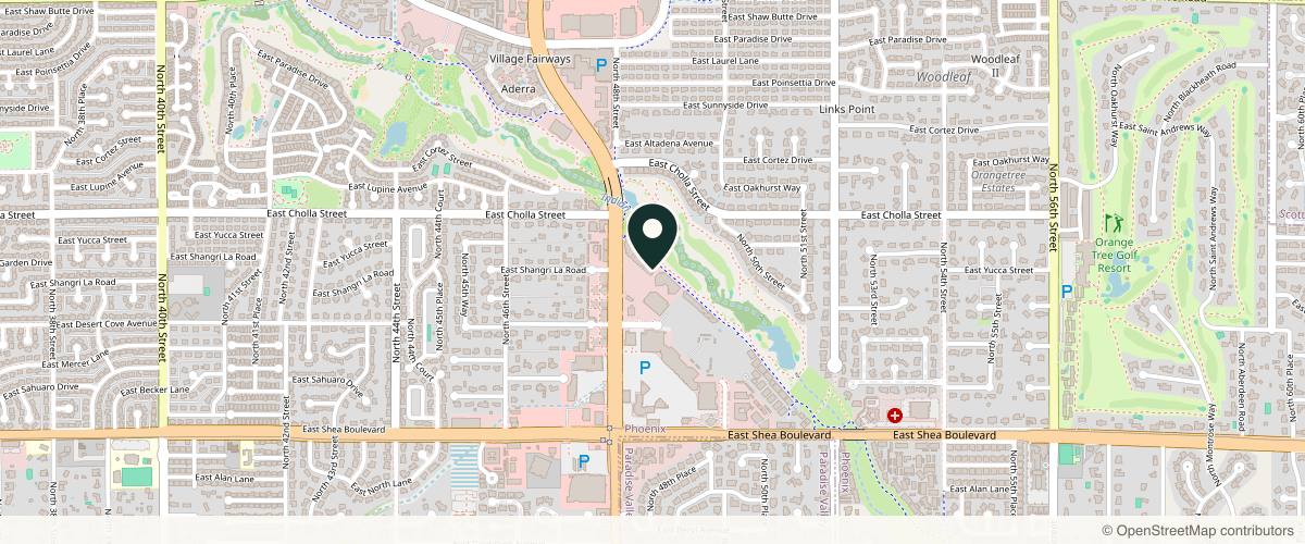 Map showing Center for Dermatology & Plastic Surgery in Scottsdale, Arizona