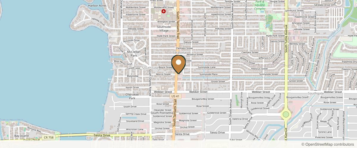 Map showing Center for Sight: John P. Fezza, M.D. in Sarasota, Florida