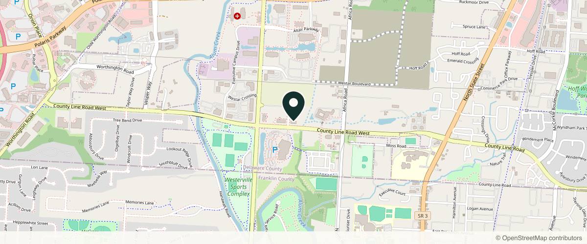 Map showing Center for Surgical Dermatology - Westerville in Columbus, Ohio