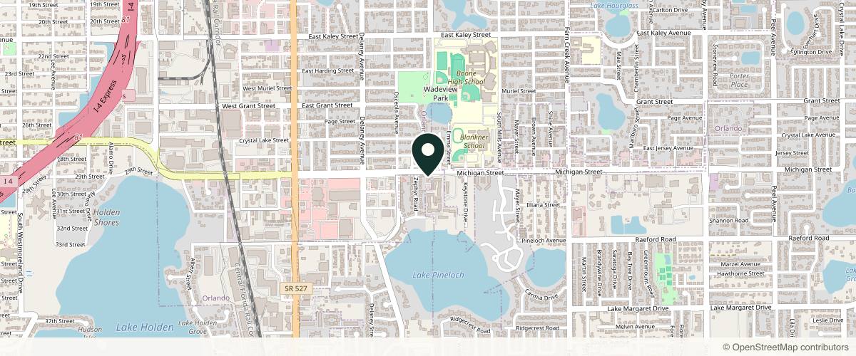 Map showing Central Florida Dermatology Associates: Dr. Kathleen W. Judge, MD in Orlando, Florida