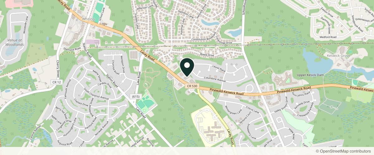 Map showing Certified Dermatology in Toms River, New Jersey