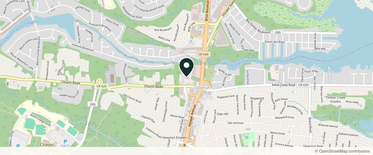 Map showing Certified Dermatology in Toms River, New Jersey