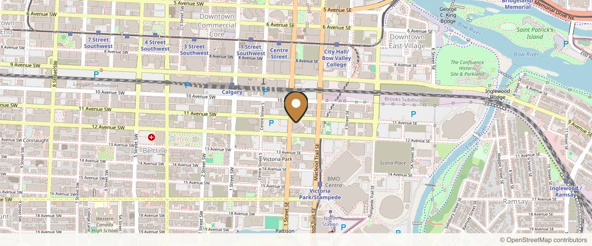 Map showing Cerulean Plastic Surgery Centre in Calgary, Alberta