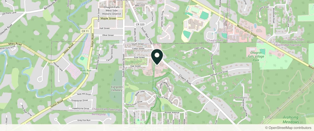 Map showing Chagrin Valley Dermatology in Cleveland, Ohio