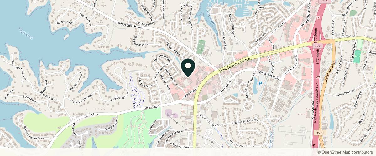 Map showing Charlotte Dermatology | (Cornelius) in Concord, North Carolina