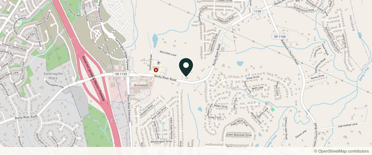 Map showing Charlotte Dermatology | Rocky River in Charlotte, North Carolina