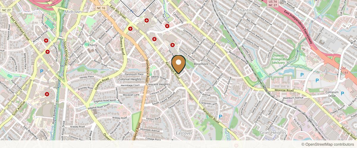 Map showing Charlotte Plastic Surgery: Dr. Stephan J. Finical, M.D. in Charlotte, North Carolina