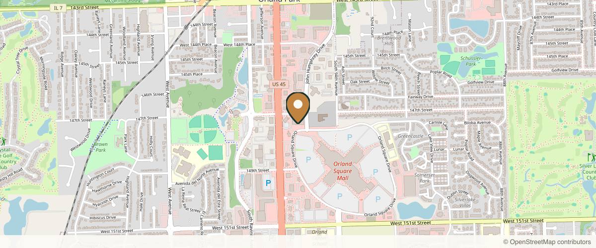 Map showing Chicago Institute of Plastic Surgery - Orland Park, Tinley Park, Naperville, Illinois in Oak Brook, Illinois