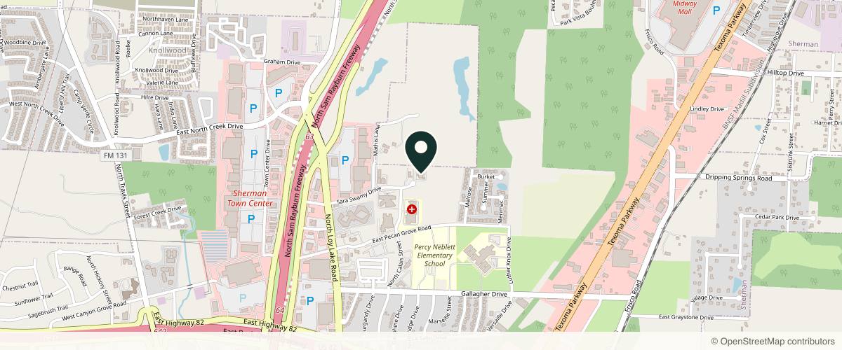 Map showing Chirag Mehta MD Plastic Surgery in Denton, Texas