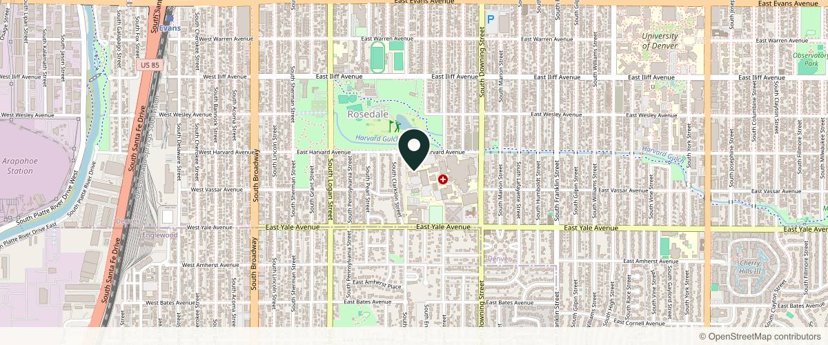 Map showing Christopher R. Cote MD in Denver, Colorado