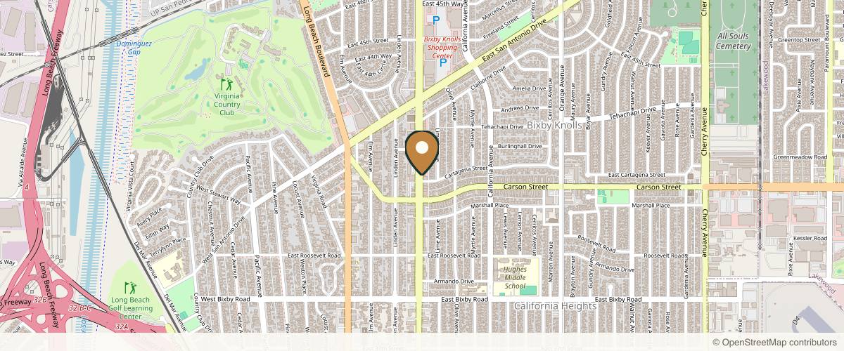 Map showing Chugay Cosmetic Surgery Medical Clinic in Long Beach, California