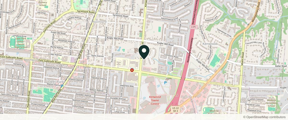 Map showing CincySkin Medical & Cosmetic Dermatology in Cincinnati, Ohio
