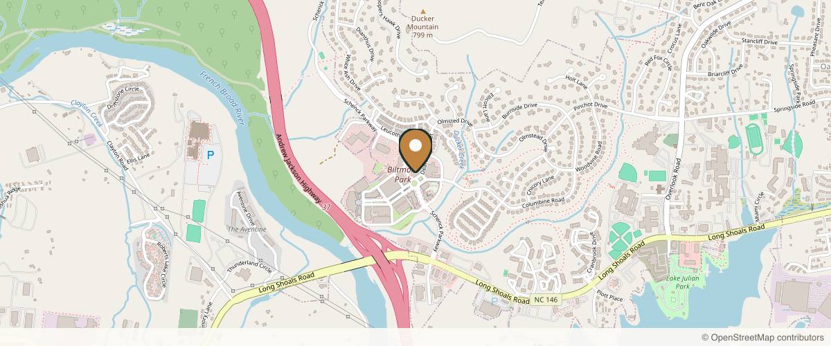 Map showing Clarity Eye and Face | Dr. Christina Choe, MD in Asheville, North Carolina