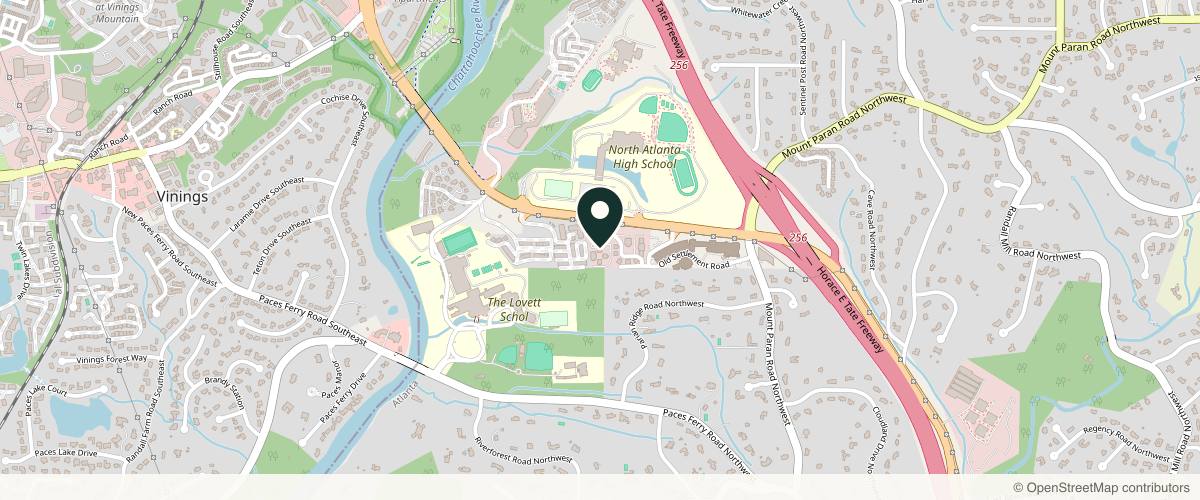 Map showing Clark Laser & Cosmetic Dermatology in Atlanta, Georgia
