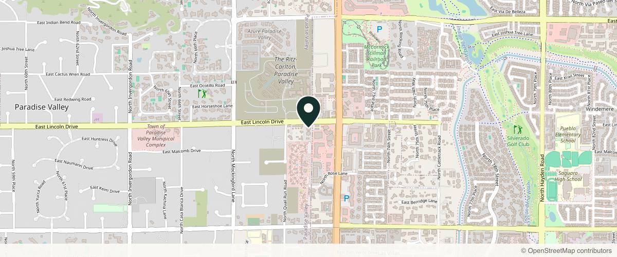 Map showing Clear Dermatology & Aesthetics Center - Paradise Valley in Scottsdale, Arizona