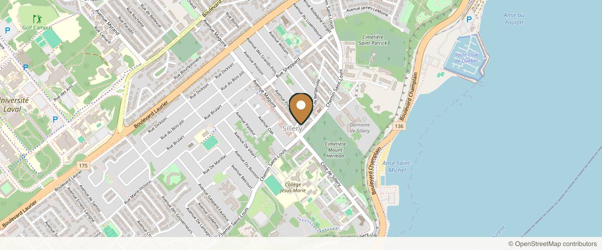 Map showing Clinique de chirurgie plastique de Québec in Quebec City, Quebec