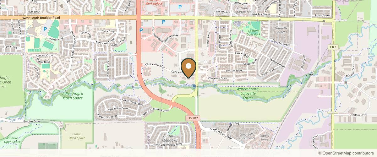Map showing Coal Creek Plastic & Cosmetic Surgery in Boulder, Colorado