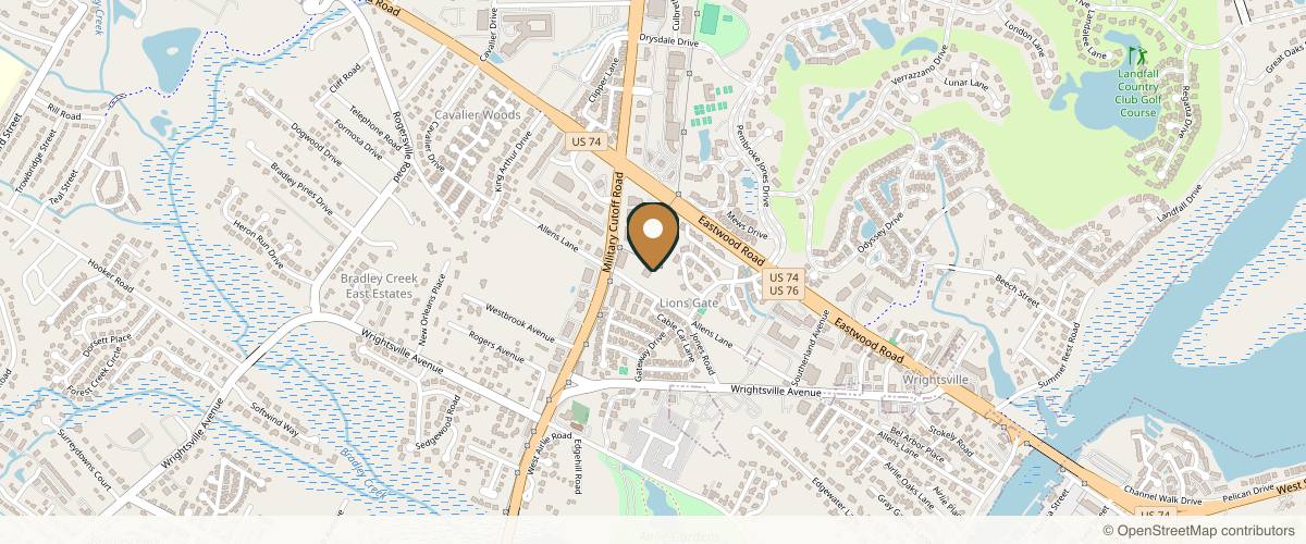 Map showing Coastal Wellness Care & Cosmetic Surgery in Wilmington, North Carolina