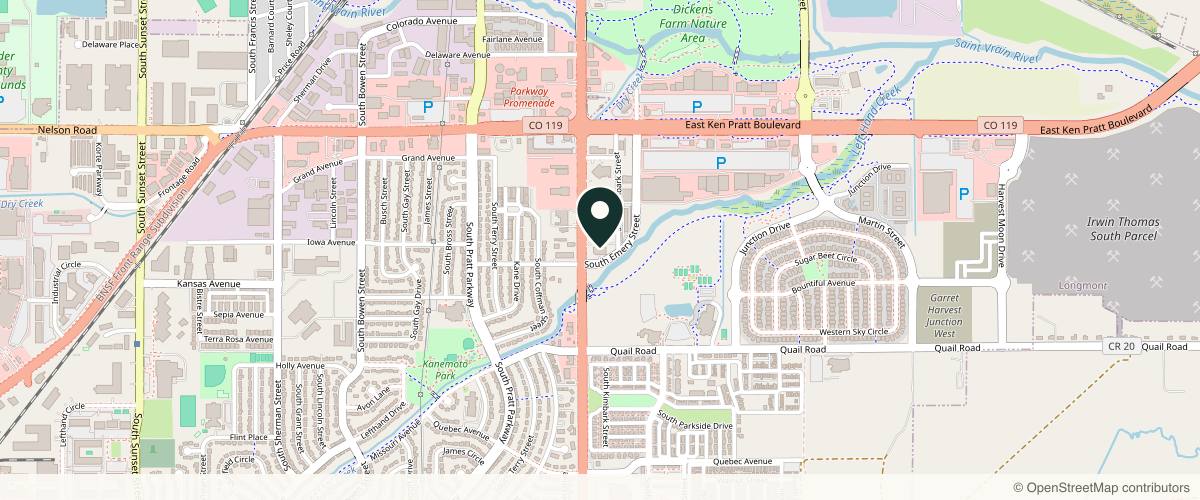 Map showing Colorado Center for Dermatology & Skin Surgery in Boulder, Colorado