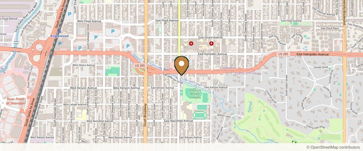 Map showing Colorado Facial Plastic Surgery in Denver, Colorado