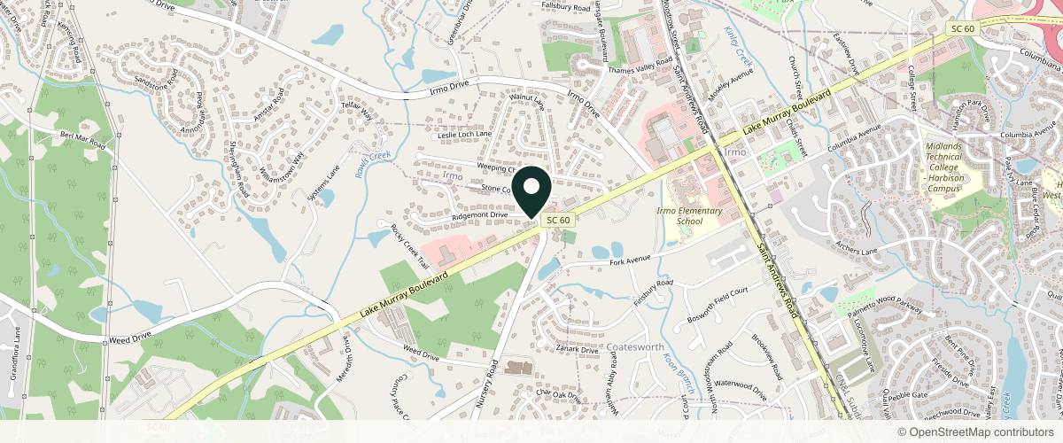 Map showing Columbia Dermatology & Aesthetics in Columbia, South Carolina