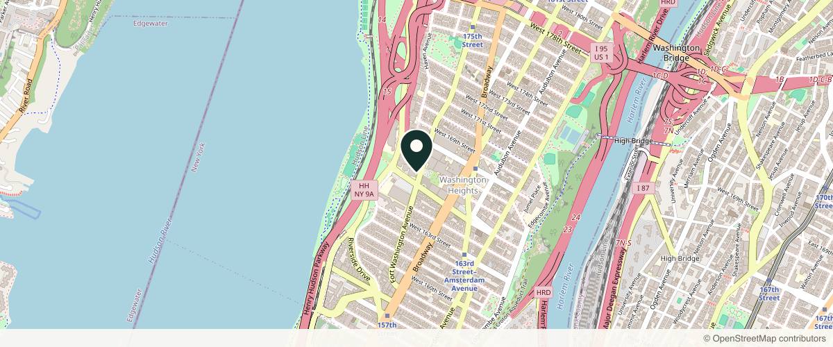 Map showing Columbia Dermatology in New York, New York