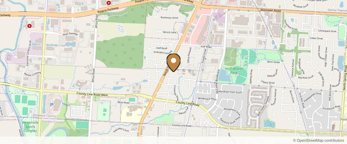 Map showing Columbus Cosmetic: Robert Houser, D.O. in Columbus, Ohio
