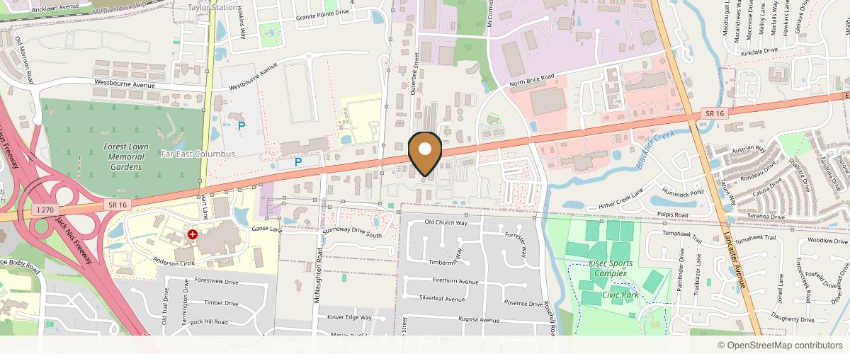 Map showing Columbus Institute in Columbus, Ohio
