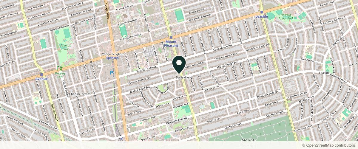Map showing Compass Dermatology in Toronto, Ontario