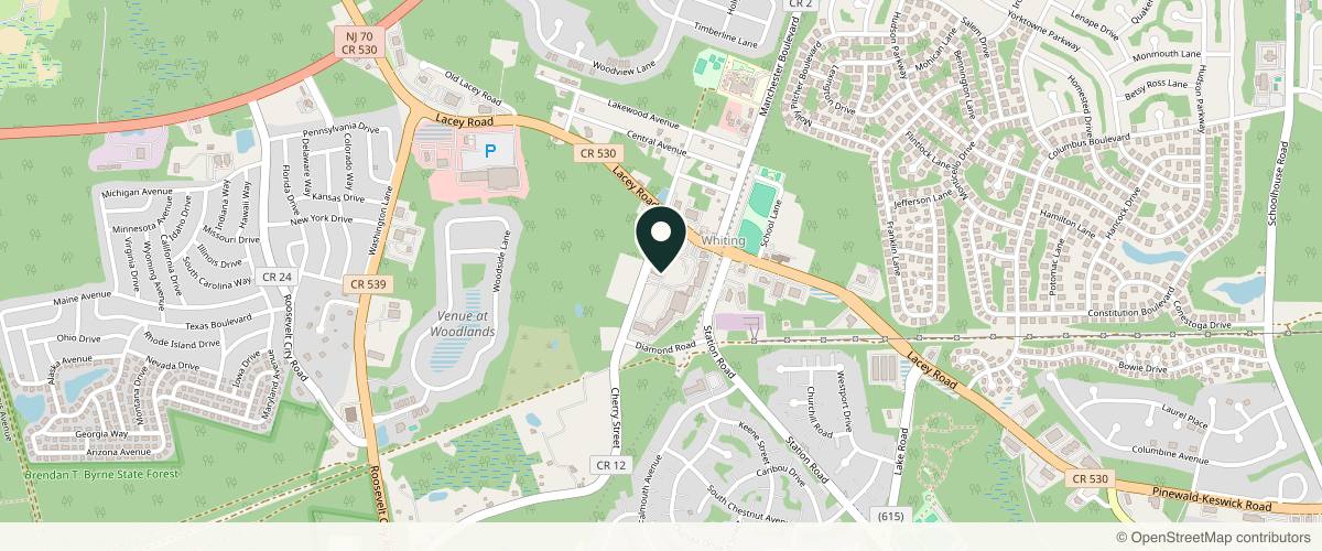 Map showing Connolly Dermatology - Whiting in Toms River, New Jersey