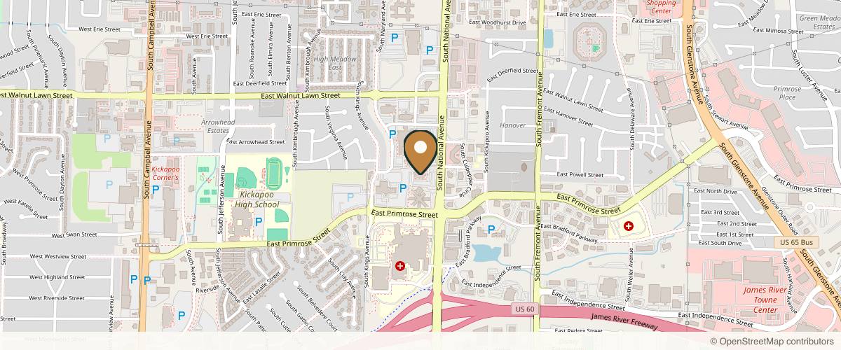 Map showing Connor Barnes, MD in Springfield, Missouri