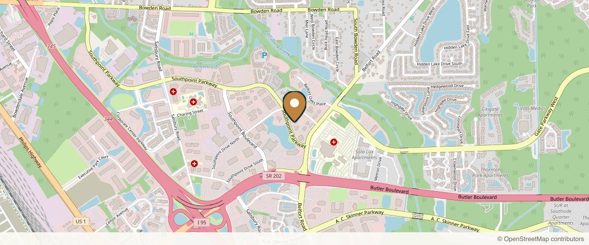 Map showing Contemporary Plastic Surgery: Vaishali B. Doolabh, MD, FACS in Jacksonville, Florida