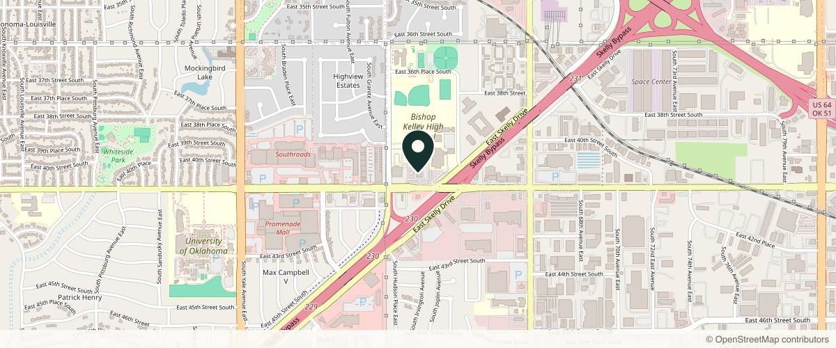 Map showing Cornerstone Dermatology and Skin Surgery Center in Tulsa, Oklahoma
