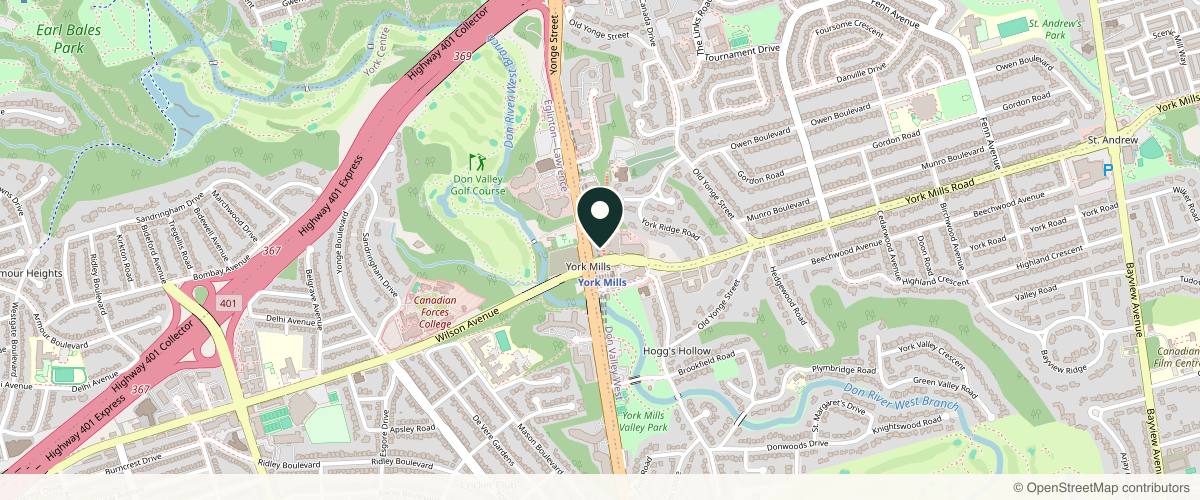Map showing Cosmedical Rejuvenation Clinic in Toronto, Ontario