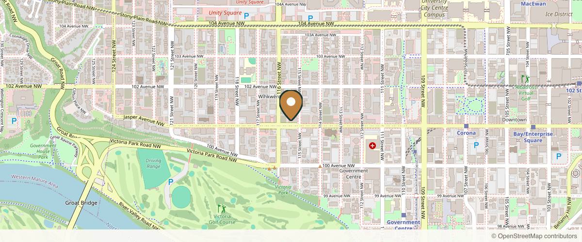 Map showing CosMedics in Edmonton, Alberta