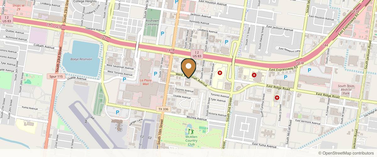 Map showing Cosmetic Laser Center in McAllen, Texas