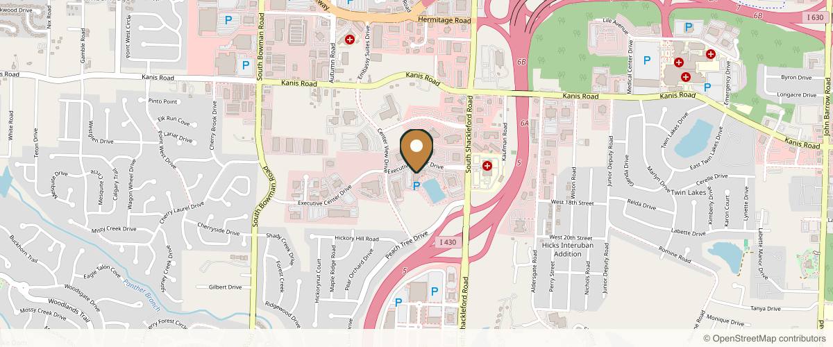 Map showing Cosmetic Surgery Center: Rhys L. Branman, MD in Little Rock, Arkansas