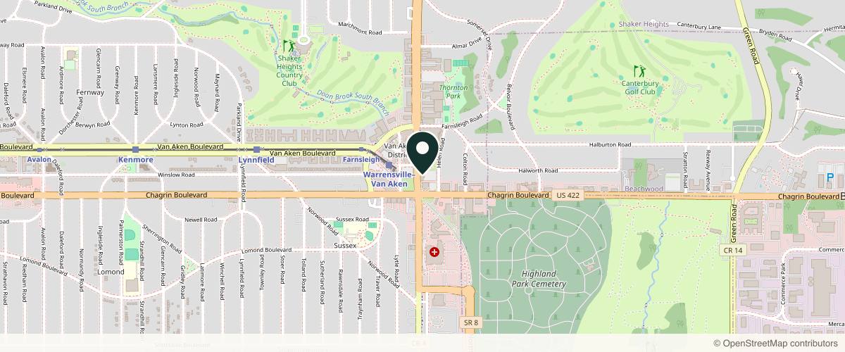 Map showing Cosmopolitan Dermatology in Cleveland, Ohio