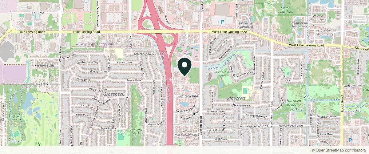 Map showing Craig D. Lewis, MD in Lansing, Michigan