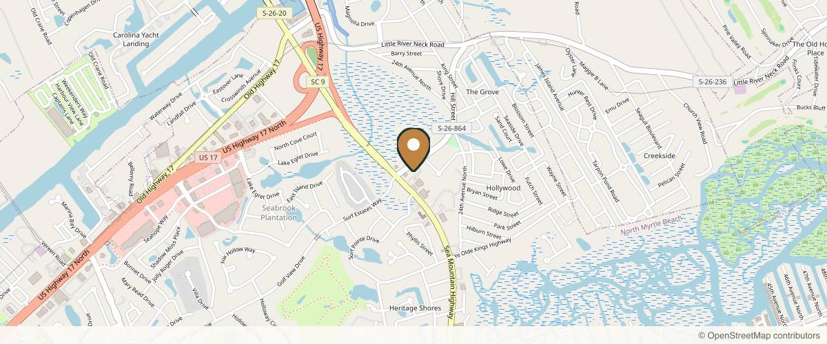 Map showing Current Facial Plastic Surgery in Myrtle Beach, South Carolina