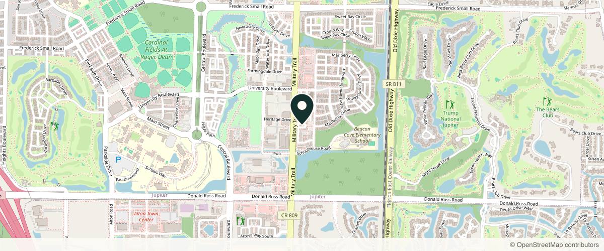 Map showing Dana M Goldberg MD in Jupiter, Florida